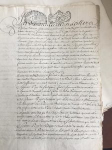 L'acte de vente manuscrit de 1729, conservé aux Archives d'État de Turin